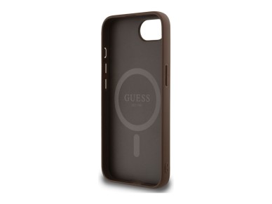 Capa Guess 4G Circle Classic Logo MagSafe para iPhone 16e - castanho