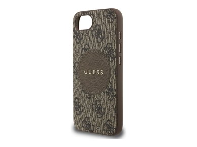 Capa Guess 4G Circle Classic Logo MagSafe para iPhone 16e - castanho