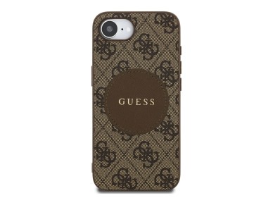 Capa Guess 4G Circle Classic Logo MagSafe para iPhone 16e - castanho