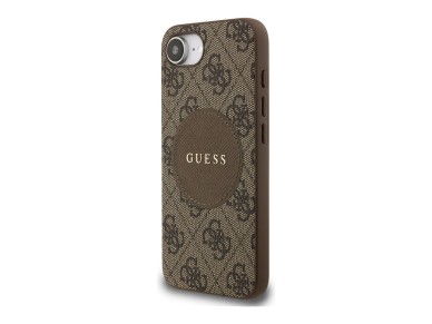 Capa Guess 4G Circle Classic Logo MagSafe para iPhone 16e - castanho