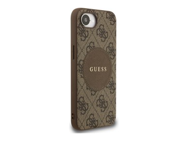 Capa Guess 4G Circle Classic Logo MagSafe para iPhone 16e - castanho