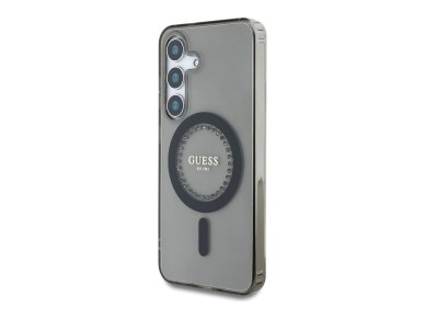 Funda Guess MagSafe negra con logotipo cl�sico estampado y diamantes de imitaci�n para Samsung Galax