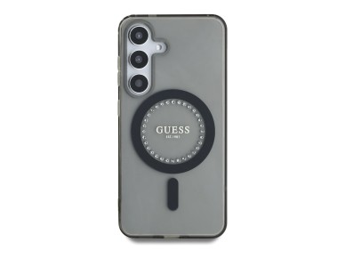 Funda Guess MagSafe negra con logotipo cl�sico estampado y diamantes de imitaci�n para Samsung Galax