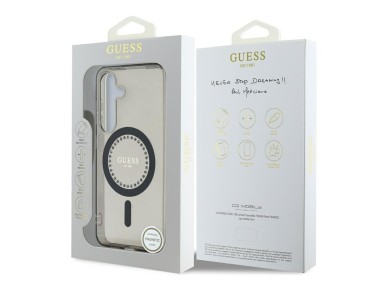 Funda Guess MagSafe negra con logotipo cl�sico estampado y diamantes de imitaci�n para Samsung Galax
