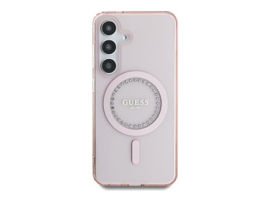 Funda Guess MagSafe con logotipo clásico estampado y diamantes de imitación para Samsung Galaxy S25 Funda Guess MagSafe con logotipo clásico estampado y diamantes de imitación para Samsung Galaxy S25