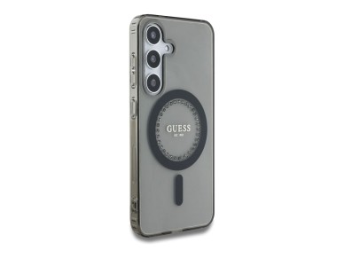 Funda Guess MagSafe negra con logotipo cl�sico estampado y diamantes de imitaci�n para Samsung Galax