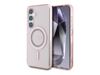 Funda Guess MagSafe con logotipo clásico estampado y diamantes de imitación para Samsung Galaxy S25 Funda Guess MagSafe con logotipo clásico estampado y diamantes de imitación para Samsung Galaxy S25