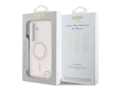 Funda Guess MagSafe con logotipo clásico estampado y diamantes de imitación para Samsung Galaxy S25 Funda Guess MagSafe con logotipo clásico estampado y diamantes de imitación para Samsung Galaxy S25