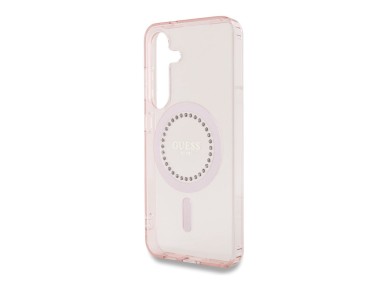 Funda Guess MagSafe con logotipo clásico estampado y diamantes de imitación para Samsung Galaxy S25 Funda Guess MagSafe con logotipo clásico estampado y diamantes de imitación para Samsung Galaxy S25