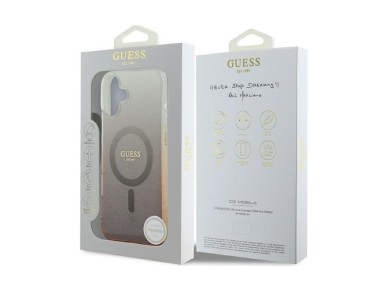 Guess IML Glitter Gradient MagSafe Case for iPhone 16 - Brown Guess IML Glitter Gradient MagSafe Case for iPhone 16 - Brown