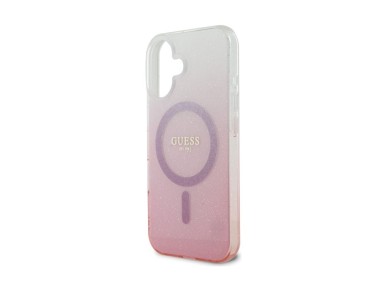 Guess IML Glitter Gradient MagSafe Case for iPhone 16 - Pink Guess IML Glitter Gradient MagSafe Case for iPhone 16 - Pink