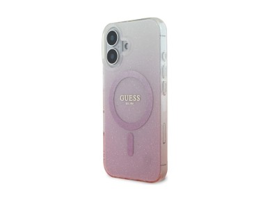 Guess IML Glitter Gradient MagSafe Case for iPhone 16 - Pink Guess IML Glitter Gradient MagSafe Case for iPhone 16 - Pink