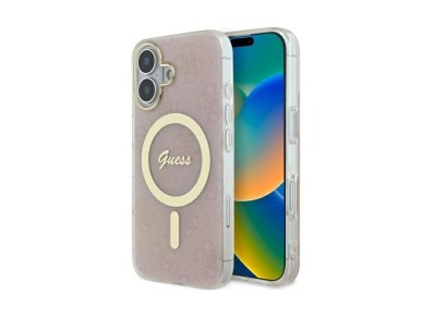 Capa Guess IML 4G MagSafe para iPhone 16 - Rosa Capa Guess IML 4G MagSafe para iPhone 16 - Rosa