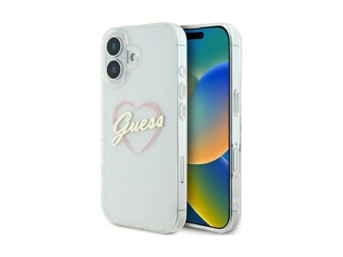 Guess IML Heart Case for iPhone 16 plus - Transparent Guess IML Heart Case for iPhone 16 plus - Transparent