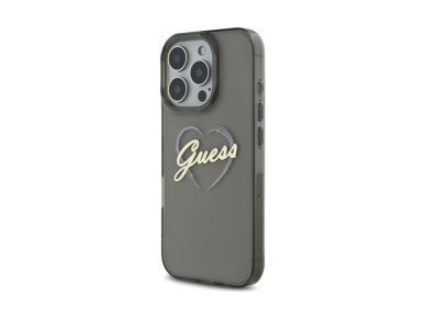 Capa Guess IML em forma de coração para iPhone 16 Pro Max - Preta Capa Guess IML em forma de coração para iPhone 16 Pro Max - Preta
