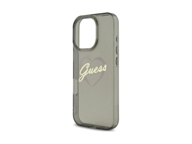 Capa Guess IML em forma de coração para iPhone 16 Pro Max - Preta Capa Guess IML em forma de coração para iPhone 16 Pro Max - Preta