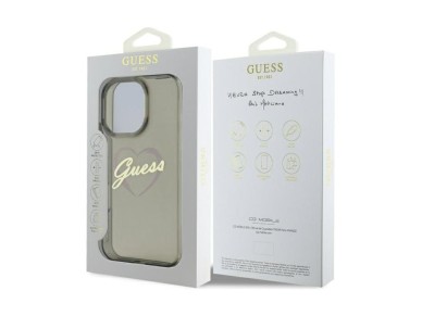 Capa Guess IML em forma de coração para iPhone 16 Pro Max - Preta Capa Guess IML em forma de coração para iPhone 16 Pro Max - Preta