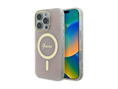 Guess IML 4G MagSafena iPhone 16 Pro Case - Pink