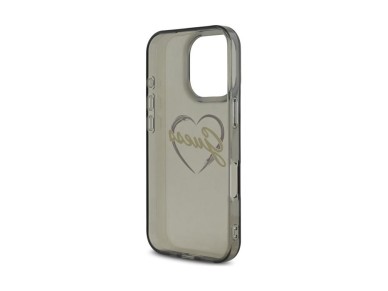 Capa Guess IML em forma de coração para iPhone 16 Pro Max - Preta Capa Guess IML em forma de coração para iPhone 16 Pro Max - Preta