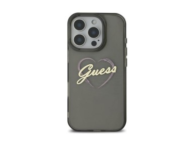 Capa Guess IML em forma de coração para iPhone 16 Pro Max - Preta Capa Guess IML em forma de coração para iPhone 16 Pro Max - Preta
