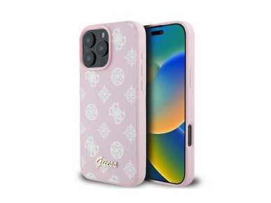 Guess Peony Script Logo MagSafe iPhone 16 Pro Case - Pink Guess Peony Script Logo MagSafe iPhone 16 Pro Case - Pink