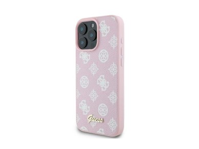 Capa MagSafe para iPhone 16 Pro com o logótipo Guess Peony Script - Rosa Capa MagSafe para iPhone 16 Pro com o logótipo Guess Peony Script - Rosa