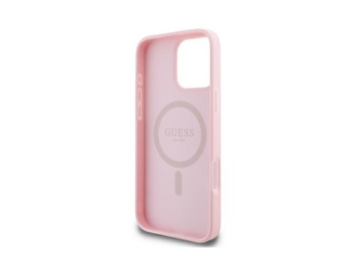 Capa MagSafe para iPhone 16 Pro com o logótipo Guess Peony Script - Rosa Capa MagSafe para iPhone 16 Pro com o logótipo Guess Peony Script - Rosa