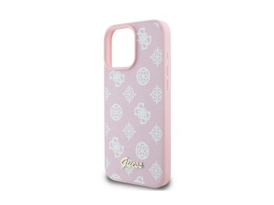 Capa MagSafe para iPhone 16 Pro com o logótipo Guess Peony Script - Rosa Capa MagSafe para iPhone 16 Pro com o logótipo Guess Peony Script - Rosa