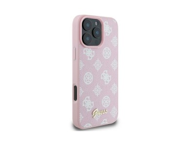 Capa MagSafe para iPhone 16 Pro com o logótipo Guess Peony Script - Rosa Capa MagSafe para iPhone 16 Pro com o logótipo Guess Peony Script - Rosa