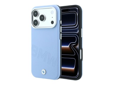 BMW Sign Inclined Deboss Letters MagSafe Case for iPhone 17 Pro / 18 Pro - Blue
