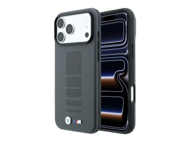 BMW M Blue Perfo Metal Logo MagSafe Case for iPhone 18 Pro / 17 Pro - Gray BMW M Blue Perfo Metal Logo MagSafe Case for iPhone 18 Pro / 17 Pro - Gray
