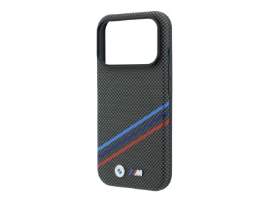 BMW M Quadrille Kevlar Print Tricolor Lines & Metal Logo MagSafe Case for iPhone 18 Pro Max / 17 Pro BMW M Quadrille Kevlar Print Tricolor Lines & Metal Logo MagSafe Case for iPhone 18 Pro Max / 17 Pro
