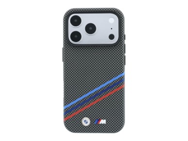 BMW M Quadrille Kevlar Print Tricolor Lines & Metal Logo MagSafe Case for iPhone 18 Pro Max / 17 Pro BMW M Quadrille Kevlar Print Tricolor Lines & Metal Logo MagSafe Case for iPhone 18 Pro Max / 17 Pro