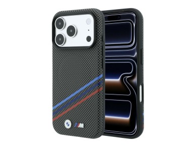 BMW M Quadrille Kevlar Print Tricolor Lines & Metal Logo MagSafe Case for iPhone 18 Pro Max / 17 Pro BMW M Quadrille Kevlar Print Tricolor Lines & Metal Logo MagSafe Case for iPhone 18 Pro Max / 17 Pro