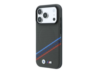 BMW M Quadrille Kevlar Print Tricolor Lines & Metal Logo MagSafe Case for iPhone 18 Pro Max / 17 Pro BMW M Quadrille Kevlar Print Tricolor Lines & Metal Logo MagSafe Case for iPhone 18 Pro Max / 17 Pro
