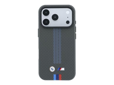 Capa MagSafe BMW M Quadrille Kevlar com estampa tricolor para iPhone 18 Pro/17 Pro - Cinza Escuro Capa MagSafe BMW M Quadrille Kevlar com estampa tricolor para iPhone 18 Pro/17 Pro - Cinza Escuro