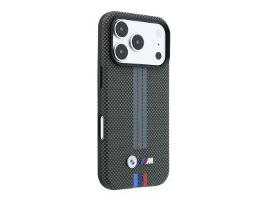 Capa MagSafe BMW M Quadrille Kevlar com estampa tricolor para iPhone 18 Pro/17 Pro - Cinza Escuro Capa MagSafe BMW M Quadrille Kevlar com estampa tricolor para iPhone 18 Pro/17 Pro - Cinza Escuro