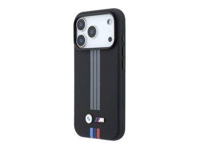 Capa MagSafe BMW M Quadrille Kevlar com estampado de linhas em antracite e tricolor para iPhone 17 P Capa MagSafe BMW M Quadrille Kevlar com estampado de linhas em antracite e tricolor para iPhone 17 P