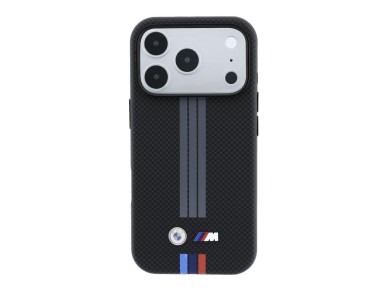 Capa MagSafe BMW M Quadrille Kevlar com estampado de linhas em antracite e tricolor para iPhone 17 P Capa MagSafe BMW M Quadrille Kevlar com estampado de linhas em antracite e tricolor para iPhone 17 P