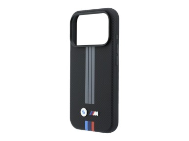 Capa MagSafe BMW M Quadrille Kevlar com estampado de linhas em antracite e tricolor para iPhone 17 P Capa MagSafe BMW M Quadrille Kevlar com estampado de linhas em antracite e tricolor para iPhone 17 P