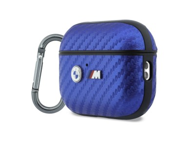 Capa BMW M Carbon Metal com logótipo para AirPods Pro 3 - Azul Claro Capa BMW M Carbon Metal com logótipo para AirPods Pro 3 - Azul Claro