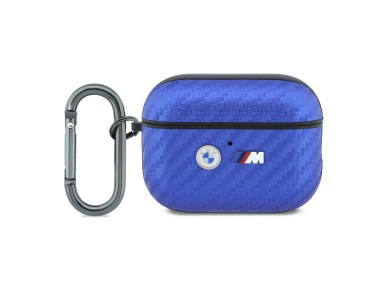 Capa BMW M Carbon Metal com logótipo para AirPods Pro 3 - Azul Claro Capa BMW M Carbon Metal com logótipo para AirPods Pro 3 - Azul Claro