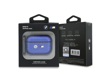 Capa BMW M Carbon Metal com logótipo para AirPods Pro 3 - Azul Claro Capa BMW M Carbon Metal com logótipo para AirPods Pro 3 - Azul Claro