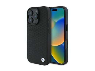 BMW Signature Leather Diamond Metal Logo MagSafe Case for iPhone 16 Pro Max - Black BMW Signature Leather Diamond Metal Logo MagSafe Case for iPhone 16 Pro Max - Black