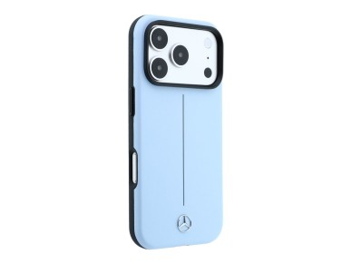 Mercedes Leather Semi Wrap Iconic Line MagSafe Case for iPhone 18 Pro Max / 17 Pro Max - Blue Mercedes Leather Semi Wrap Iconic Line MagSafe Case for iPhone 18 Pro Max / 17 Pro Max - Blue
