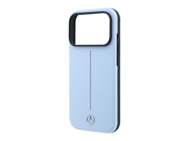 Mercedes Leather Semi Wrap Iconic Line MagSafe Case for iPhone 18 Pro Max / 17 Pro Max - Blue Mercedes Leather Semi Wrap Iconic Line MagSafe Case for iPhone 18 Pro Max / 17 Pro Max - Blue