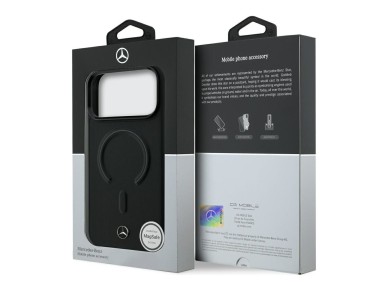 Funda Mercedes de cuero 3D MagSafe para iPhone 18 Pro Max / 17 Pro Max - Negra Funda Mercedes de cuero 3D MagSafe para iPhone 18 Pro Max / 17 Pro Max - Negra