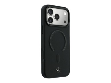 Funda Mercedes de cuero 3D MagSafe para iPhone 18 Pro Max / 17 Pro Max - Negra Funda Mercedes de cuero 3D MagSafe para iPhone 18 Pro Max / 17 Pro Max - Negra