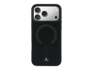 Funda Mercedes de cuero 3D MagSafe para iPhone 18 Pro Max / 17 Pro Max - Negra Funda Mercedes de cuero 3D MagSafe para iPhone 18 Pro Max / 17 Pro Max - Negra