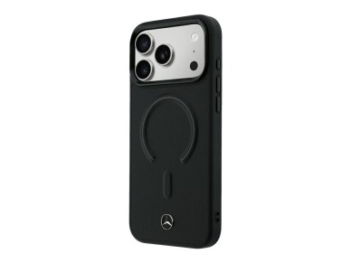 Funda Mercedes de cuero 3D MagSafe para iPhone 18 Pro Max / 17 Pro Max - Negra Funda Mercedes de cuero 3D MagSafe para iPhone 18 Pro Max / 17 Pro Max - Negra